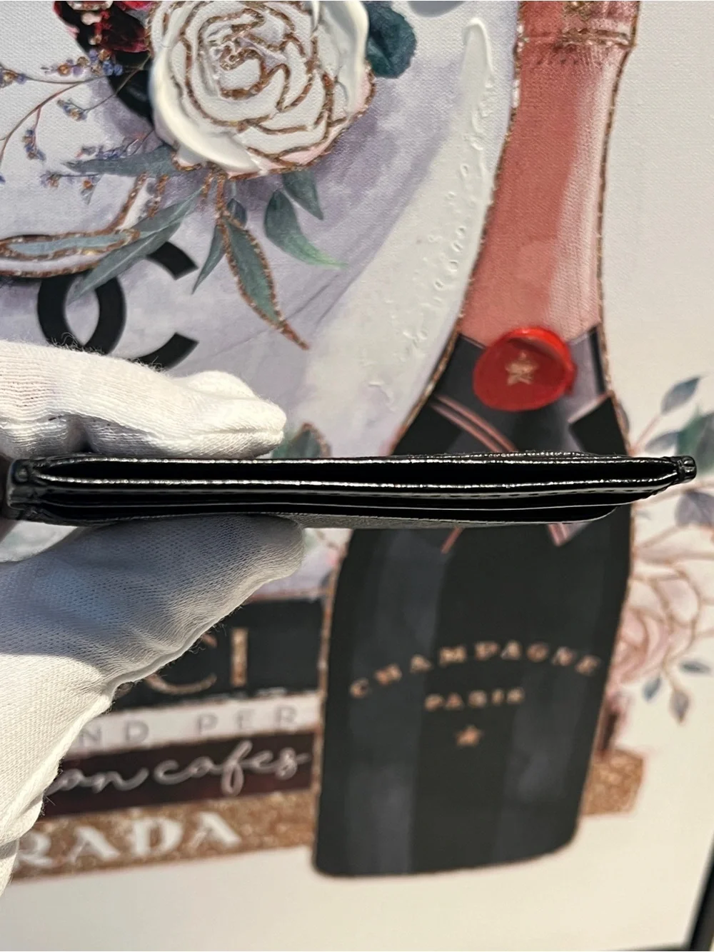 GUCCI Interlocking GG Supreme PVC Leather Black Card Case w/ Box